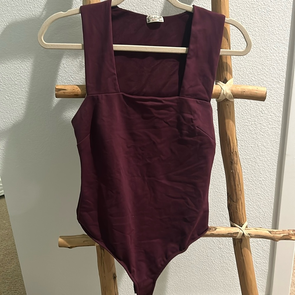 Free people dark purple razor back body suit